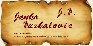 Janko Muskalović vizit kartica